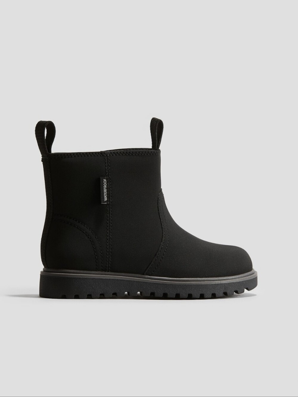 H&M Baby Girl Black Waterproof Chelsea  Velour Lining Boots Size 6